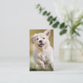 Benutzerdefinierter QR-Code für Foto Pet Puppy-Hun Visitenkarte (Stehend Vorderseite)