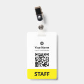 Benutzerdefinierter Qr-Code für Mitarbeiter, Bar, Ausweis (Vorderseite mit Clip)