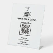 Benutzerdefinierter QR-Code für Schwarz/Weiß-Kennw Sockelschild (Vorderseite)