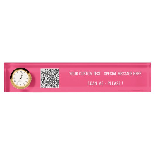 Benutzerdefinierter QR-Code für Text und Farbtafel Namensplakette (Vorderseite)