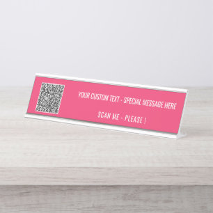 Benutzerdefinierter QR-Code für Text und Farbtafel Schreibtischnamensplakette