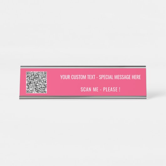 Benutzerdefinierter QR-Code für Text und Farbtafel Schreibtischnamensplakette (Vorderseite )
