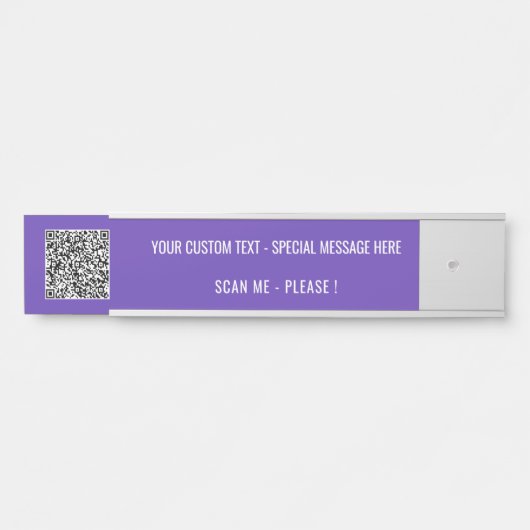 Benutzerdefinierter QR-Code für Text und Farbtafel Türschild (Vorderseite )