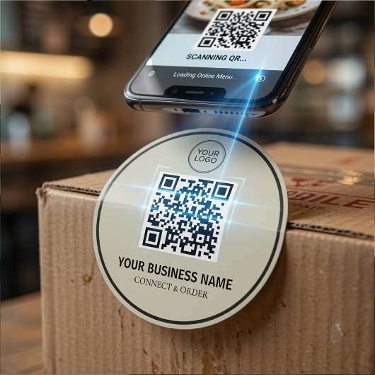 Benutzerdefinierter QR-Code für Unternehmen | Pers Runder Aufkleber