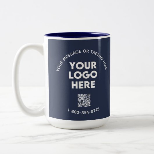 Benutzerdefinierter QR-Code für Werbeaussagen Zweifarbige Tasse (Links)