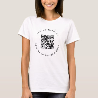 Benutzerdefinierter QR-Code | Geburtstag oder Unte T-Shirt