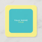 Benutzerdefinierter QR-Code Gelb und Blau Quadratische Visitenkarte (Vorderseite)