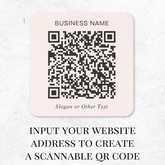 Benutzerdefinierter QR-Code Geschäft Rosa Quadratischer Aufkleber