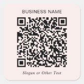 Benutzerdefinierter QR-Code Geschäft Rosa Quadratischer Aufkleber (Vorderseite)