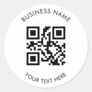 Benutzerdefinierter QR-Code Geschäft und Text Prom Runder Aufkleber