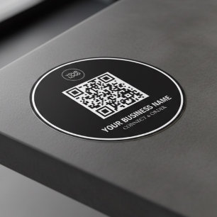 Benutzerdefinierter QR-Code Geschäftslogo   Brandi Runder Aufkleber