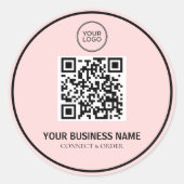 Benutzerdefinierter QR-Code Geschäftslogo Personal Runder Aufkleber (Vorderseite)