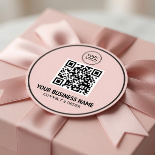 Benutzerdefinierter QR-Code Geschäftslogo Personal Runder Aufkleber
