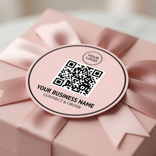 Benutzerdefinierter QR-Code Geschäftslogo Personal Runder Aufkleber