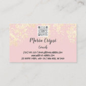 Benutzerdefinierter QR-Code Gold Pink Confetti-Fol Visitenkarte (Rückseite)
