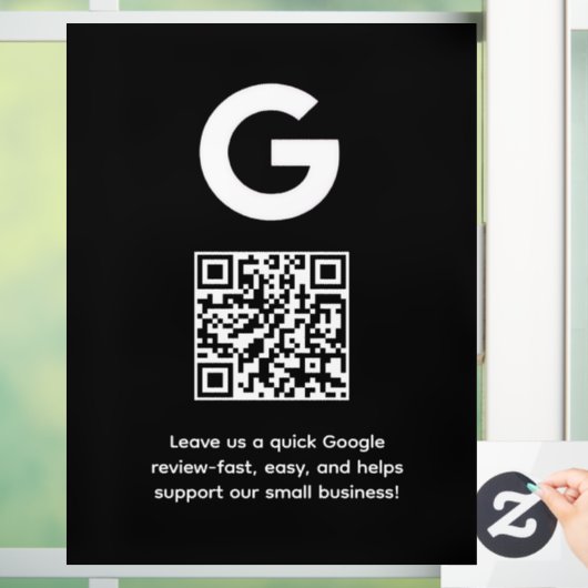Benutzerdefinierter QR-Code | Google Bewertungen G Fensteraufkleber (Zuhause)