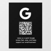 Benutzerdefinierter QR-Code | Google Bewertungen G Fensteraufkleber (Blatt)