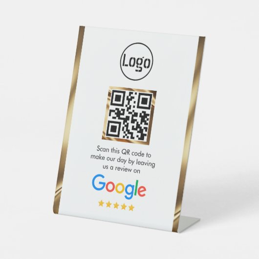 Benutzerdefinierter QR-Code Google Review Sockelschild (Vorderseite)