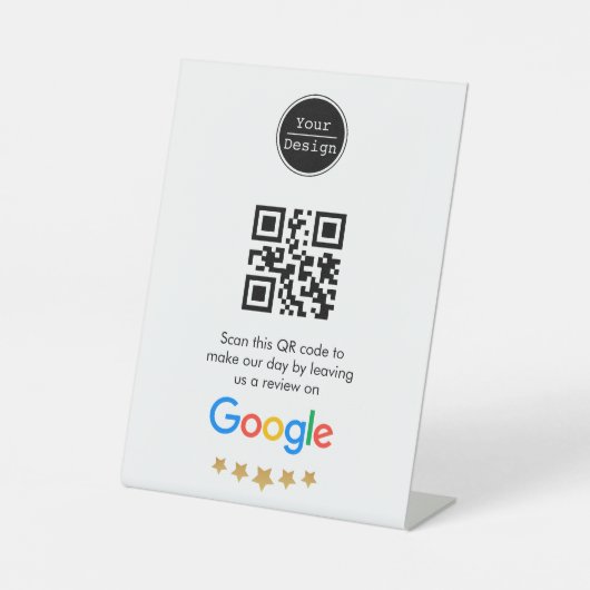Benutzerdefinierter QR-Code Google Review Sockelschild (Vorderseite)