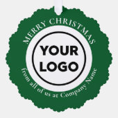 Benutzerdefinierter QR-Code Green White Gingham We Ornament Karte (Vorderseite)