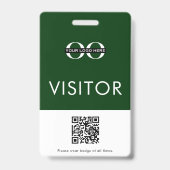 Benutzerdefinierter QR-Code Grüner Besucher Ausweis (Rückseite)