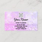 Benutzerdefinierter QR-Code Holografischer Glitzer Terminkarte (Rückseite)