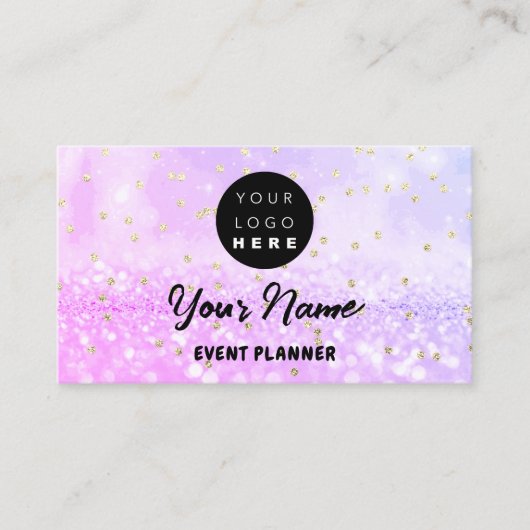 Benutzerdefinierter QR-Code Holografischer Glitzer Terminkarte (Vorderseite)