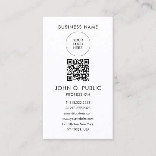 Benutzerdefinierter QR-Code Ihr eigenes Logo auf m Visitenkarte (Vorderseite)