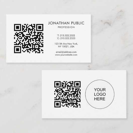 Benutzerdefinierter QR-Code Ihr Logo hier Strichco Visitenkarte (Vorne/Hinten)