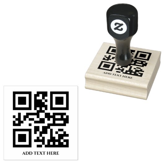 Benutzerdefinierter QR-Code | Ihr Text Minimalisti Gummistempel (Stempel)
