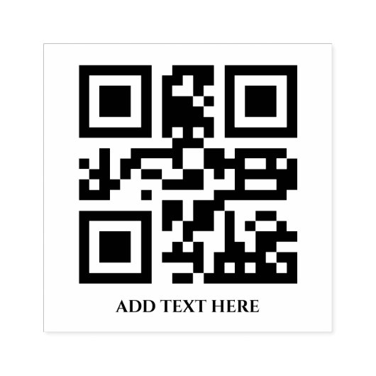Benutzerdefinierter QR-Code | Ihr Text Minimalisti Gummistempel (Prägung)
