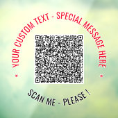 Benutzerdefinierter QR-Code Info Textfenster Klamm Fensteraufkleber (Blatt 3)