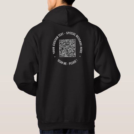 Benutzerdefinierter QR-Code Info zu Ihrem Geschenk Hoodie (Rückseite)