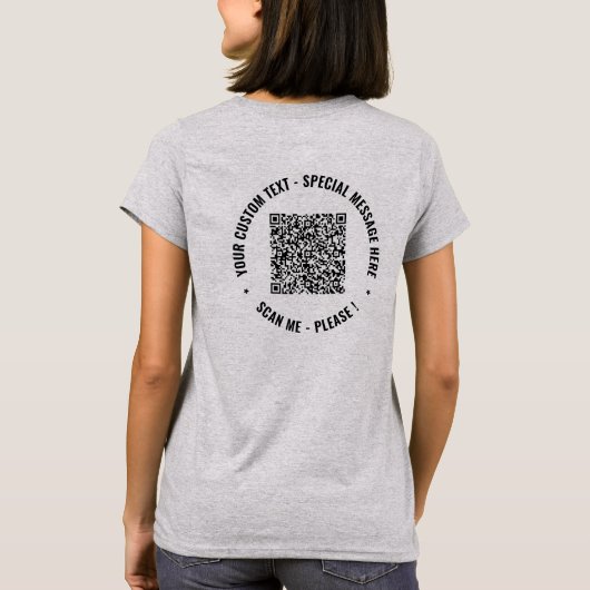 Benutzerdefinierter QR-Code Informationen Benutzer T-Shirt (Rückseite)