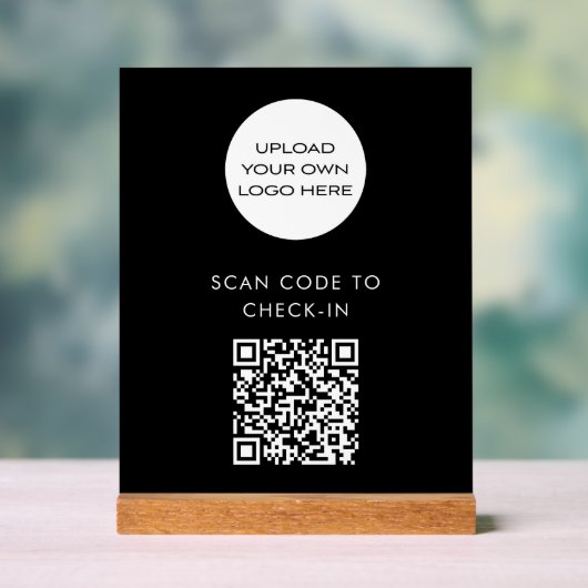 Benutzerdefinierter QR-Code Karo-In-Scan-Logo-Schw Acrylschild (Neutral)
