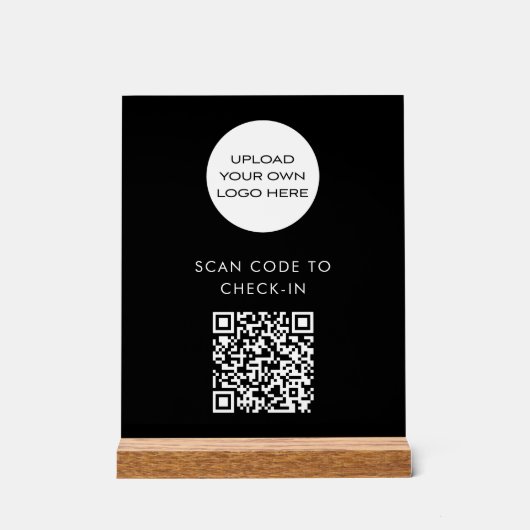 Benutzerdefinierter QR-Code Karo-In-Scan-Logo-Schw Acrylschild (Vorderseite)