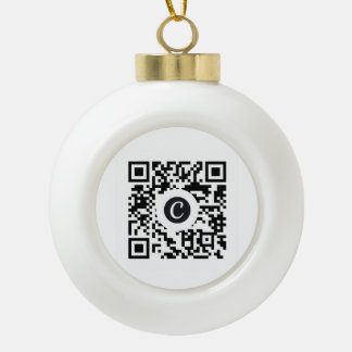Benutzerdefinierter QR-Code Keramik Kugel-Ornament