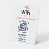 Benutzerdefinierter QR-Code l Free WIFI Password N Sockelschild (Vorderseite)