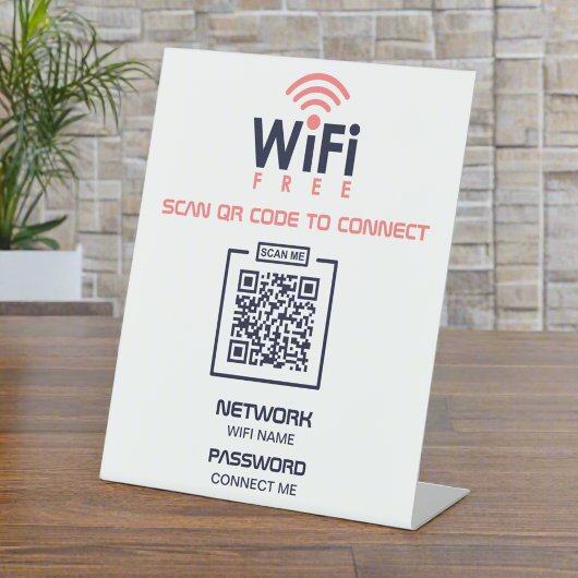 Benutzerdefinierter QR-Code l Free WIFI Password N Sockelschild