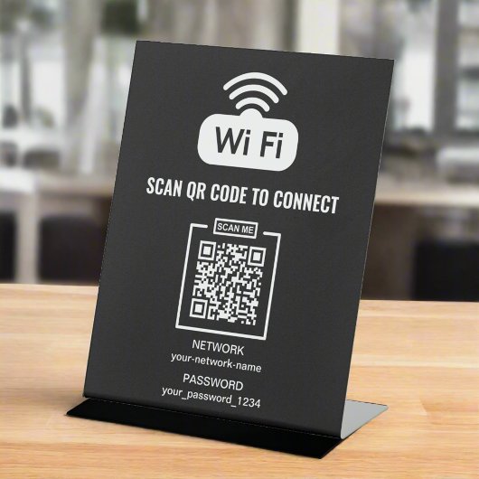 Benutzerdefinierter QR-Code l Schwarzweiß-Netzwerk Sockelschild