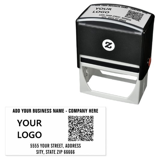 Benutzerdefinierter QR-Code Logo-Adresse Selbstfar Permastempel (Beispiel)