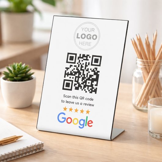Benutzerdefinierter QR-Code-Logo für Unternehmensb Sockelschild