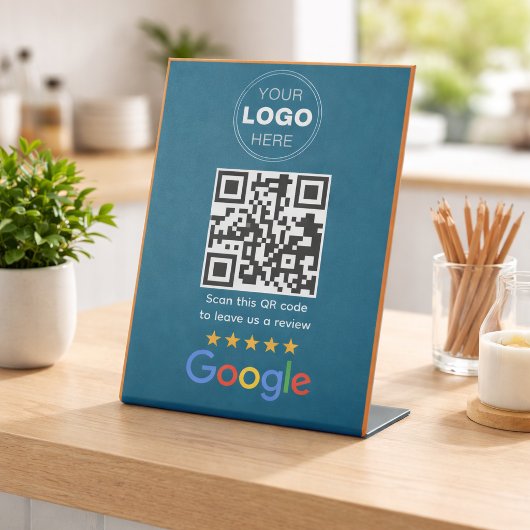 Benutzerdefinierter QR-Code-Logo für Unternehmensb Sockelschild