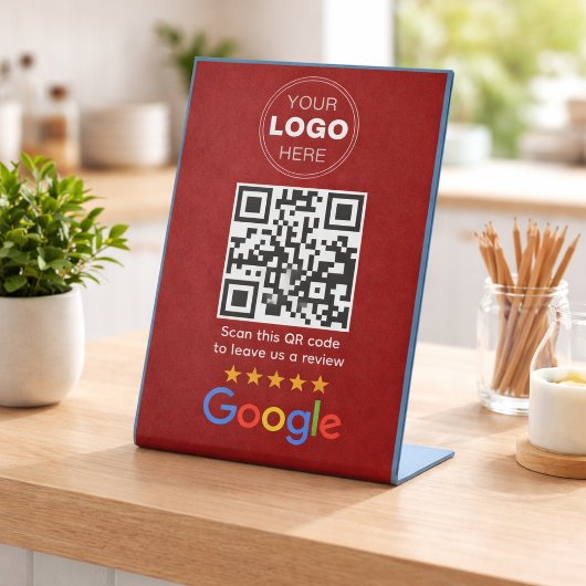 Benutzerdefinierter QR-Code-Logo für Unternehmensb Sockelschild