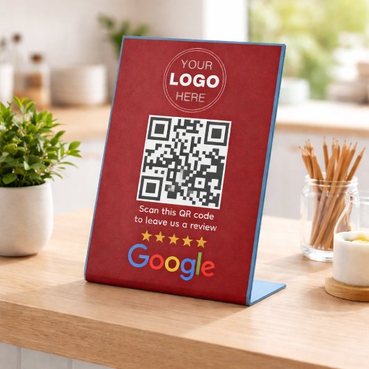 Benutzerdefinierter QR-Code-Logo für Unternehmensb Sockelschild