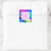 Benutzerdefinierter QR-Code Logo-Shop Holografisch Quadratischer Aufkleber (Tasche)