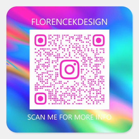 Benutzerdefinierter QR-Code Logo-Shop Holografisch Quadratischer Aufkleber (Vorderseite)