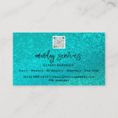 Benutzerdefinierter QR-Code Logo Social Media Glit Visitenkarte (Rückseite)