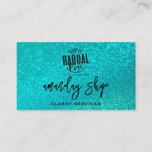 Benutzerdefinierter QR-Code Logo Social Media Glit Visitenkarte (Vorderseite)