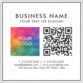 Benutzerdefinierter QR-Code-Logo-Textvorlage Klein Aufkleber (Vorderseite)
